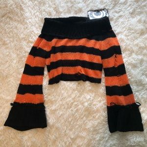 KILLSTAR orange/black cropped knit sweater
